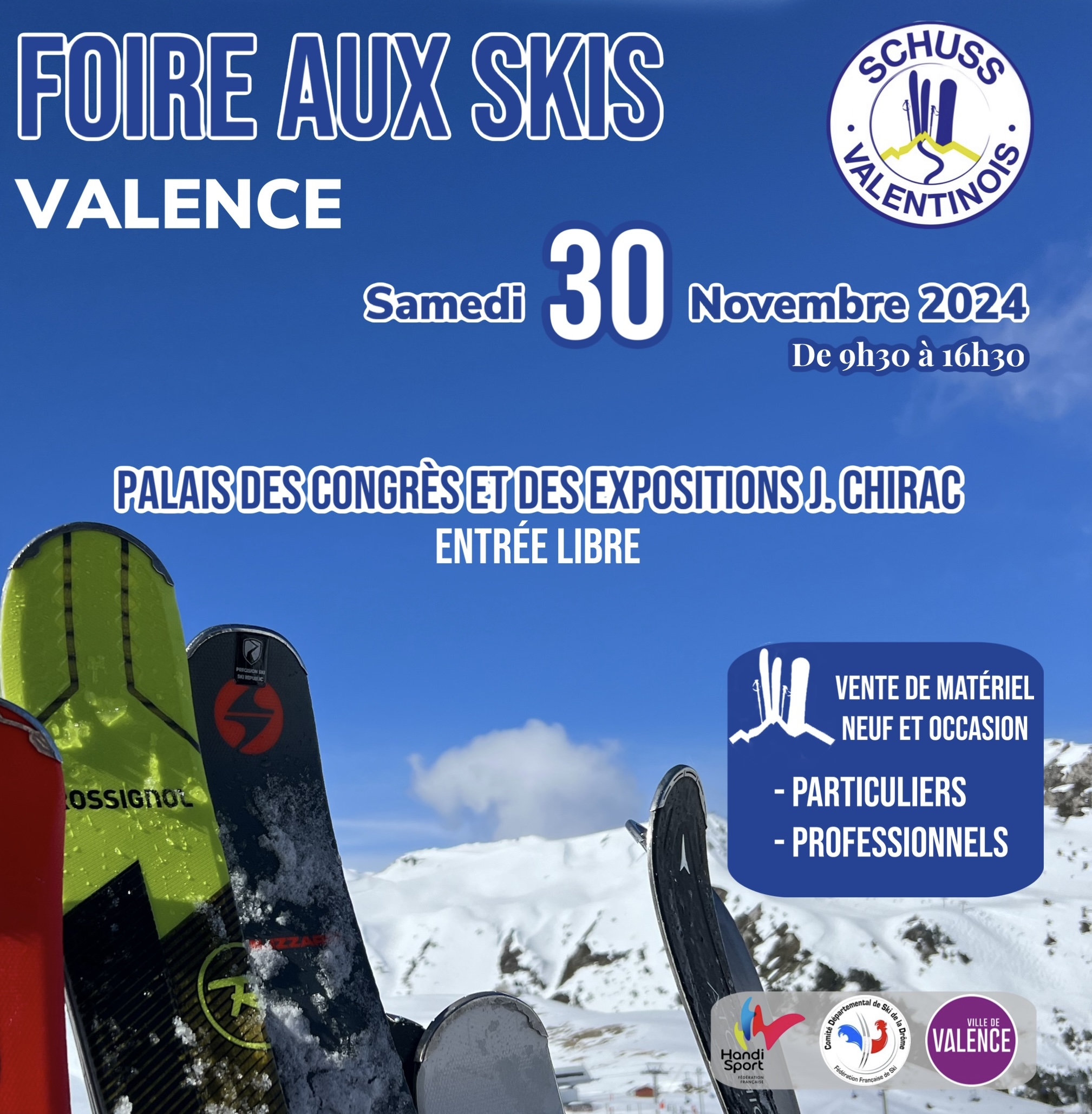 Affiche pour la bourse aux skis de Valence